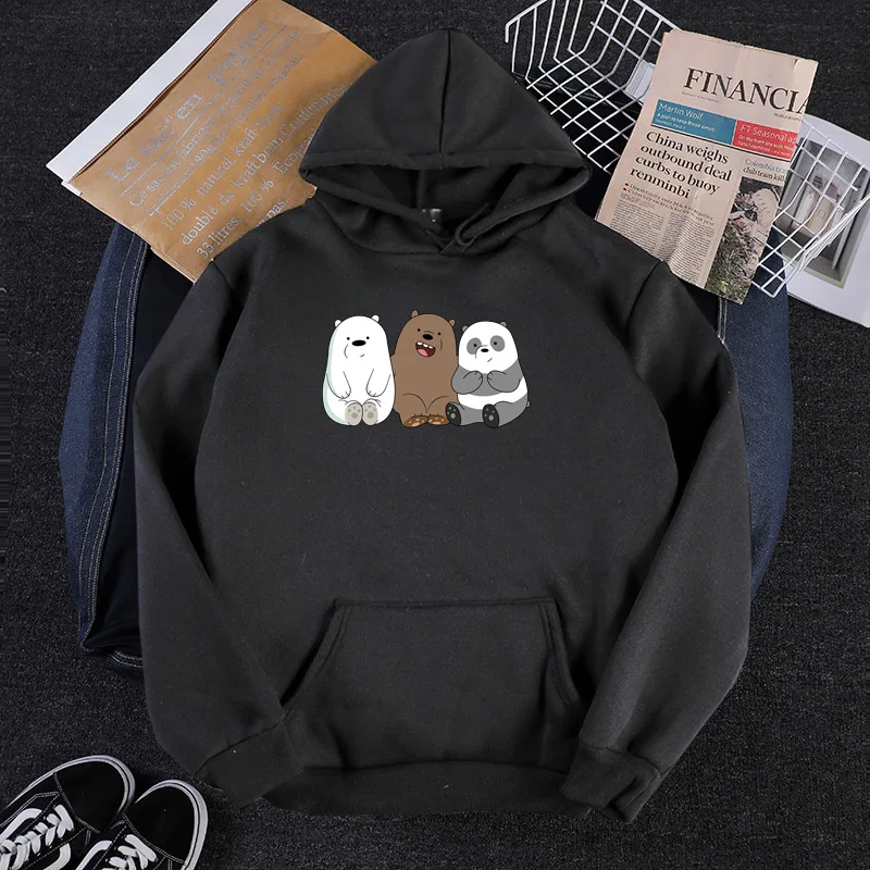 Anime Bears Printed Long Sleeve Hoodies