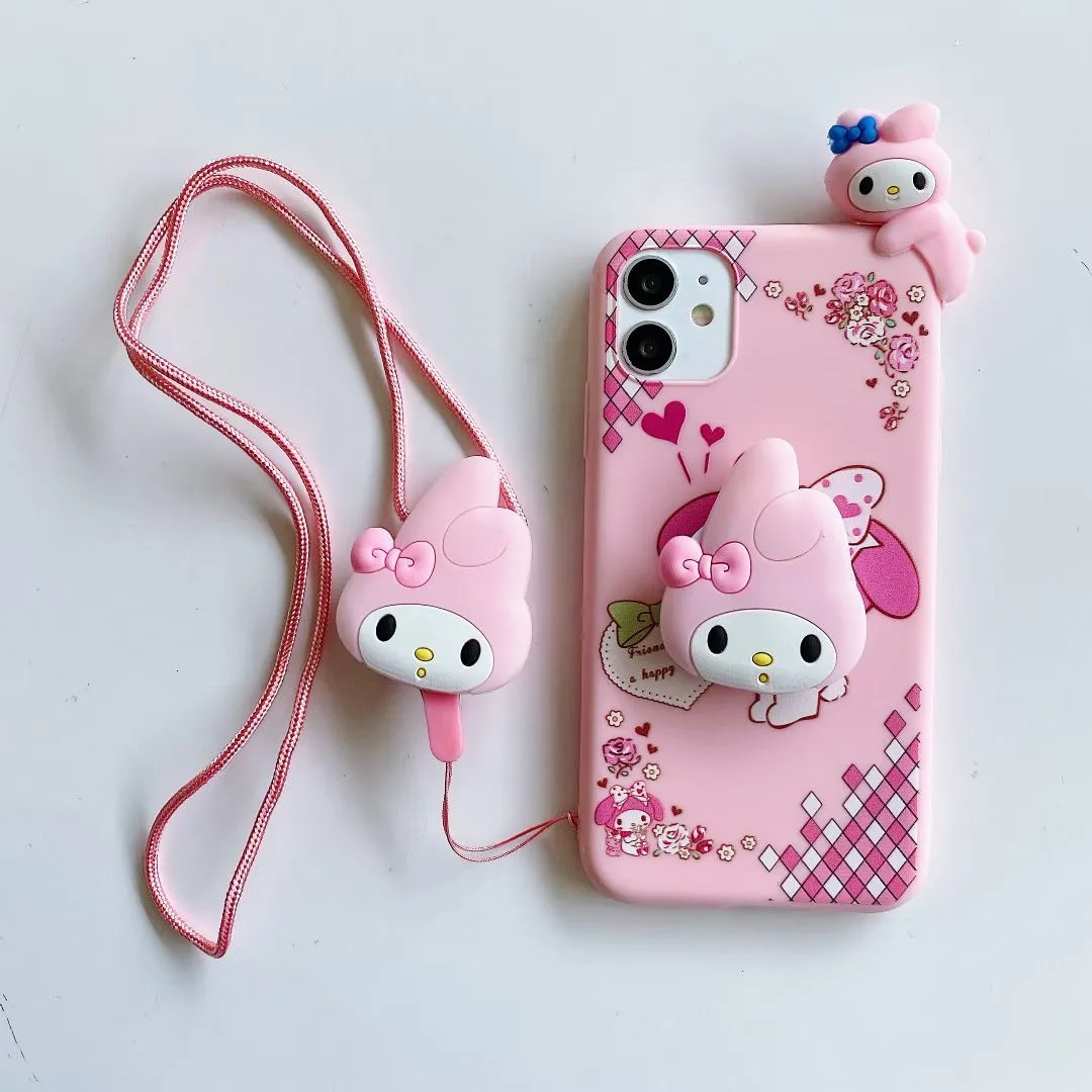 Cartoon My Melody Rabbit Phone Case With Lanyard Cartoon My Melody Rabbit Phone Case With Lanyard