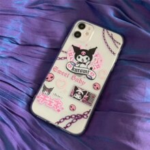 Kawaii Kuromi My Melody Soft Clear Back Phone Case For iPhone Kawaii Kuromi My Melody Soft Clear Back Phone Case For iPhone