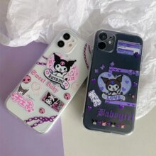 Kawaii Kuromi My Melody Soft Clear Back Phone Case For iPhone Kawaii Kuromi My Melody Soft Clear Back Phone Case For iPhone