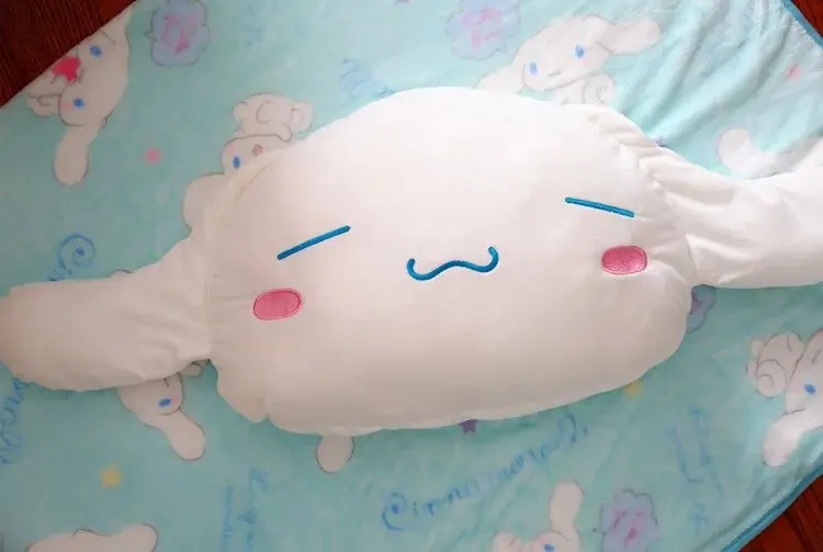 Anime Cinnamoroll Head Soft Pillow And Blanket Anime Cinnamoroll Head Soft Pillow And Blanket