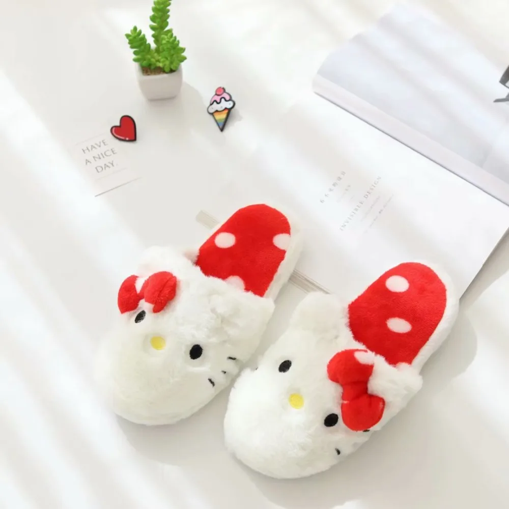 Kawaii Cartoon My Melody Cinnamoroll Warm Kuromi Non-Slip Slippers