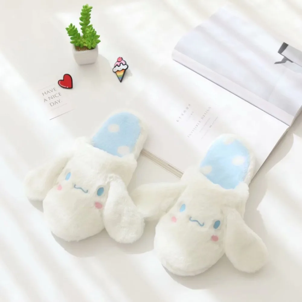 Kawaii Cartoon My Melody Cinnamoroll Warm Kuromi Non-Slip Slippers