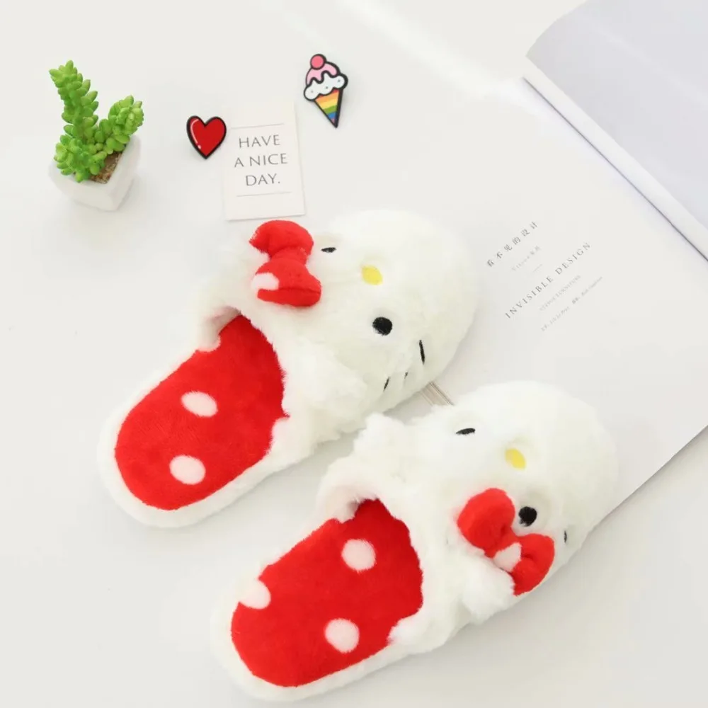 Kawaii Cartoon My Melody Cinnamoroll Warm Kuromi Non-Slip Slippers