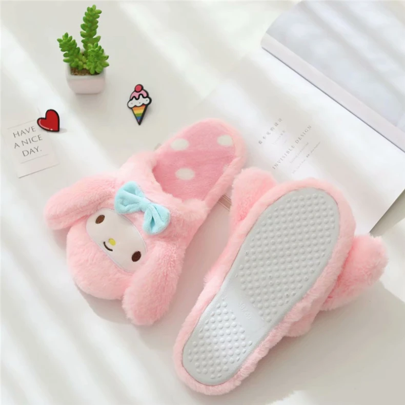 Kawaii Flip Flop My Melody Warm Kuromi Slippers For Women Kawaii Flip Flop My Melody Warm Kuromi Slippers For Women