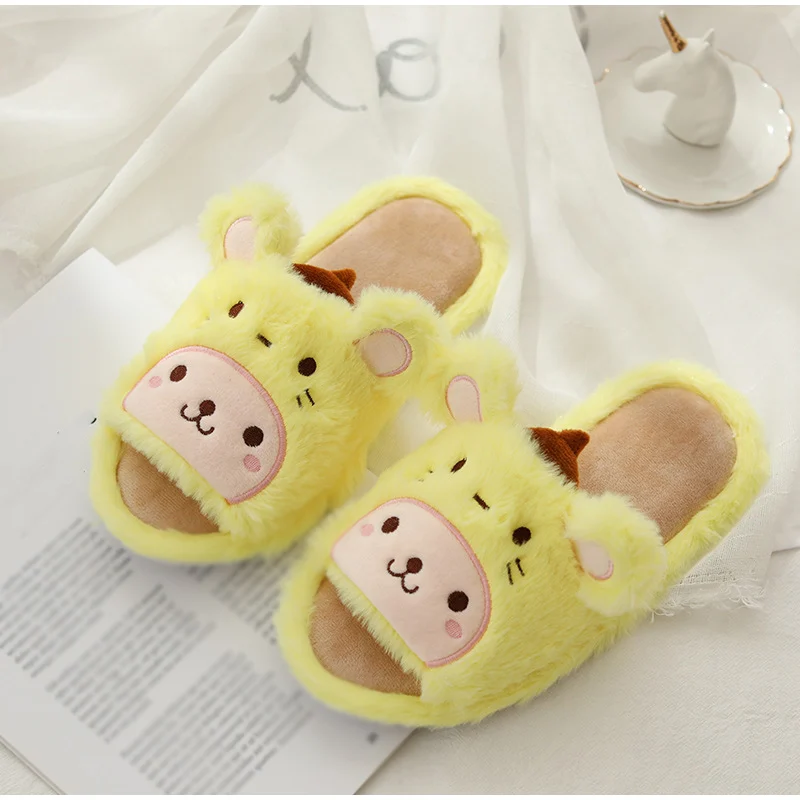 Cartoon Warm Indoor Casual Open Toe Flat Comfort Slippers For Women Cartoon Warm Indoor Casual Open Toe Flat Comfort Slippers For Women