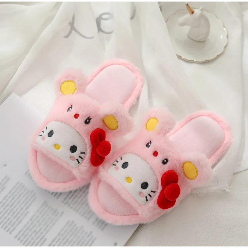 Cartoon Warm Indoor Casual Open Toe Flat Comfort Slippers For Women Cartoon Warm Indoor Casual Open Toe Flat Comfort Slippers For Women