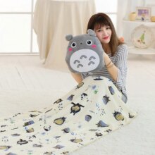 Totoro Soft Flannel Blanket And Stuffed Toy Pillow Totoro Soft Flannel Blanket And Stuffed Toy Pillow
