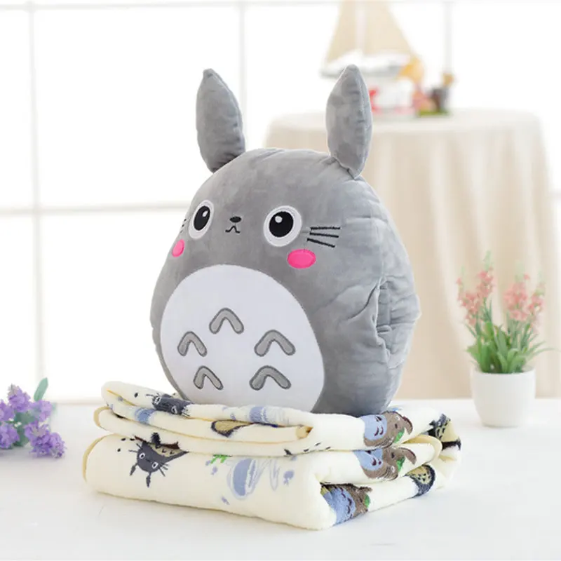 Totoro Soft Flannel Blanket And Stuffed Toy Pillow