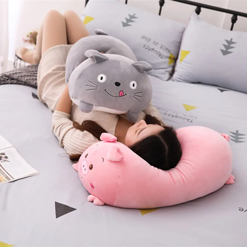 Animal Cartoon Fat Dog/Cat/Totoro/Penguin/Pig/Frog Plush Toy Stuffed Cushion Pillow