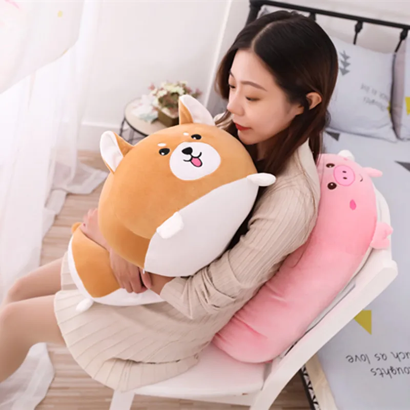 Animal Cartoon Fat Dog/Cat/Totoro/Penguin/Pig/Frog Plush Toy Stuffed Cushion Pillow