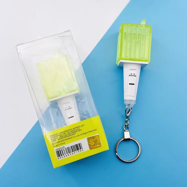 K-Pop NCT Fluorescent Mini Green Light Stick Hanging Key Chain