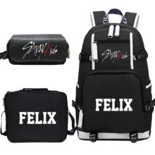 Stray Kids Prints Casual Backpack, Lunch Bag, Pencil Case For Unisex Stray Kids Prints Casual Backpack, Lunch Bag, Pencil Case For Unisex