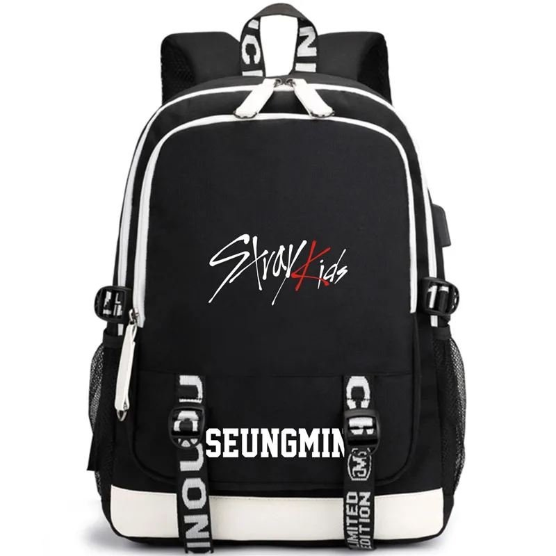 K-Pop Stray Kids Jisung Woojin Seungmin Minho Jeongin Felix Changbin Hyunjin Ljj626 School Bag