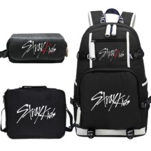 K-Pop Stray Kids Backpack, Lunch Bag, Pencil Case 3pcs/set K-Pop Stray Kids Backpack, Lunch Bag, Pencil Case 3pcs/set