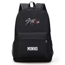K-Pop Stray Kids Miroh Bang Chan Lee Felix Kim Woo Jin School Black Backpack K-Pop Stray Kids Miroh Bang Chan Lee Felix Kim Woo Jin School Black Backpack
