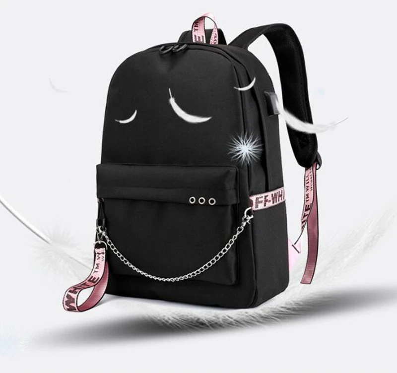 Stray Kids Print Luminous USB Charge Canvas School/Laptop Bookbag Stray Kids Print Luminous USB Charge Canvas School/Laptop Bookbag