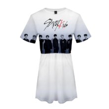 K-Pop Stray Kids 3D Printed Short Sleeve Dress For Women K-Pop Stray Kids 3D Printed Short Sleeve Dress For Women