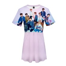 K-Pop Stray Kids 3D Printed Short Sleeve Dress For Women K-Pop Stray Kids 3D Printed Short Sleeve Dress For Women