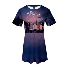 K-Pop Stray Kids 3D Printed Short Sleeve Dress For Women K-Pop Stray Kids 3D Printed Short Sleeve Dress For Women