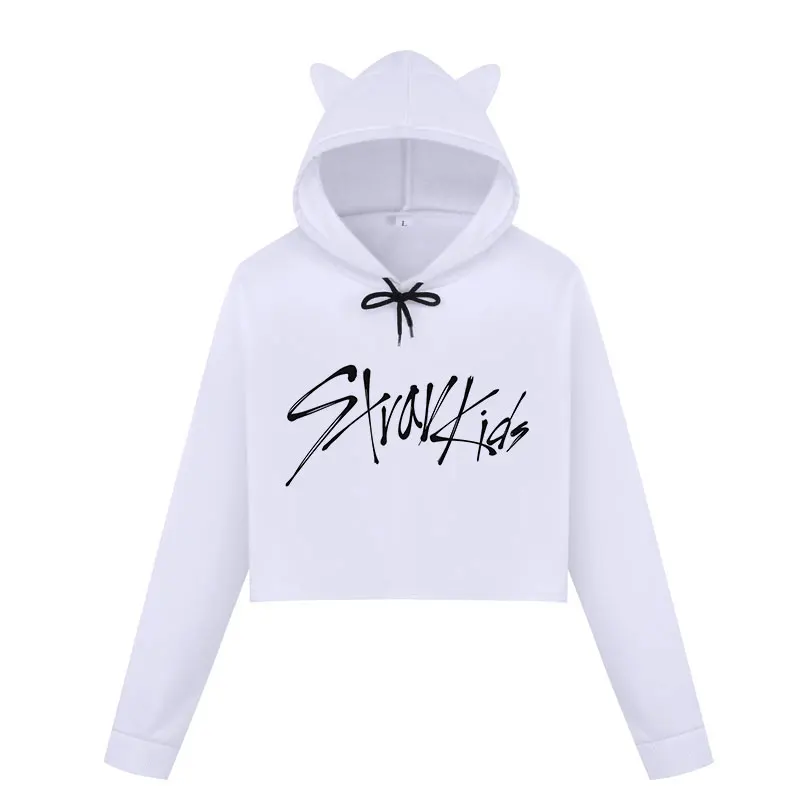 Stray Kids K-Pop Print Crop Top Hoodie