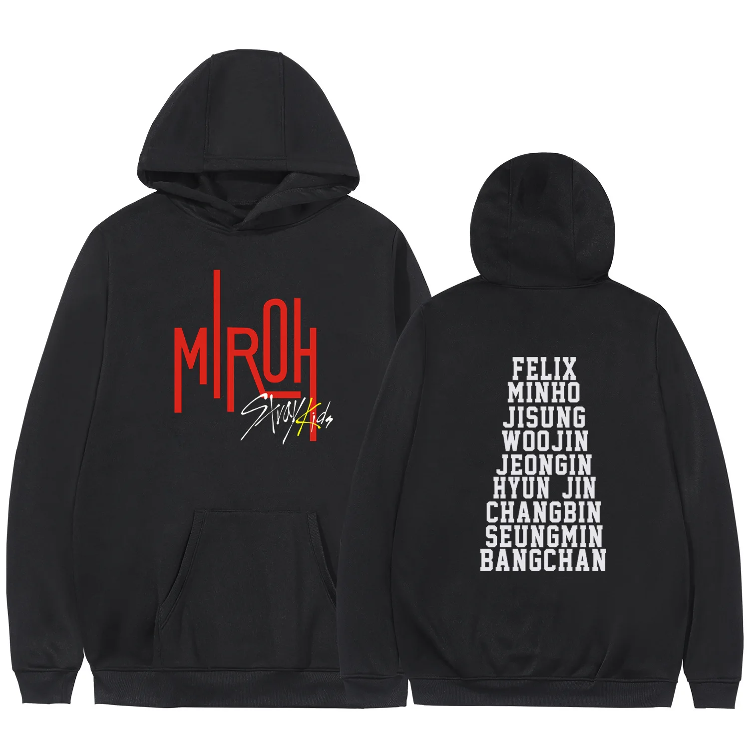K-Pop Stray Kids Album Miroh Crewneck Fleece Hoodies With Pocket