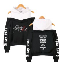 Stray Kids K-Pop Off-Shoulder Hoodies For Women Stray Kids K-Pop Off-Shoulder Hoodies For Women