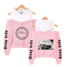 Stray Kids K-Pop Off-Shoulder Hoodies For Women Stray Kids K-Pop Off-Shoulder Hoodies For Women