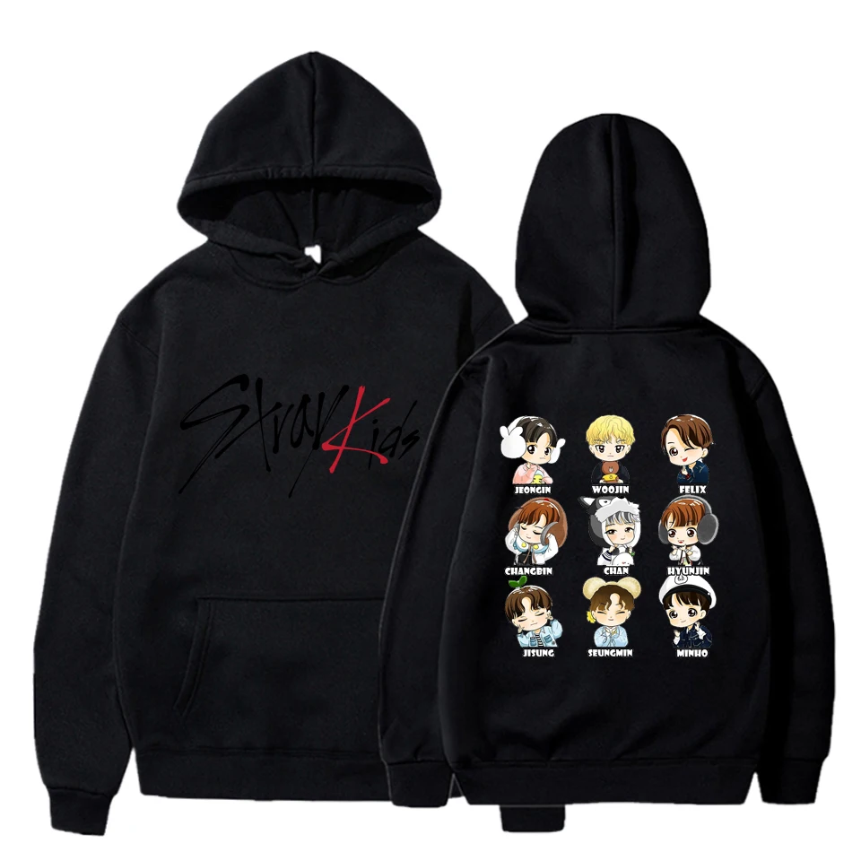 Stray Kids Casual Long Sleeve Men's Hoodies