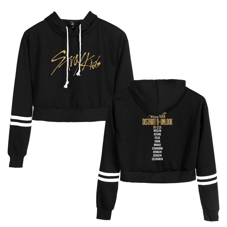 K-Pop Stray Kids High Waist Full Sleeve Crop Tops