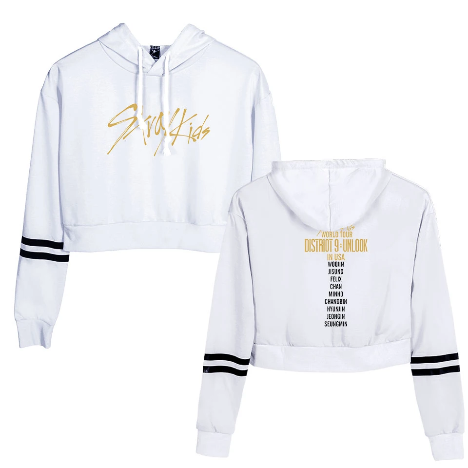 K-Pop Stray Kids High Waist Full Sleeve Crop Tops
