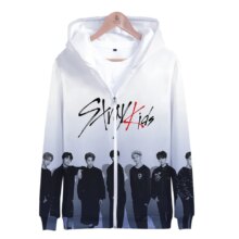 K-Pop Stray Kids 3D Printed Long Sleeve Zipper Unisex Hoodies K-Pop Stray Kids 3D Printed Long Sleeve Zipper Unisex Hoodies