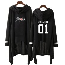 K-Pop Idol Stray Kids Spring Black Hoodies For Women K-Pop Idol Stray Kids Spring Black Hoodies For Women