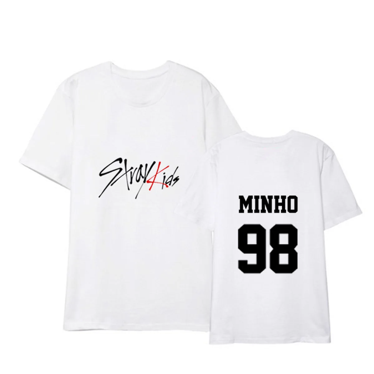 K-Pop Stray Kids Bangchan Jeongin Felix Woojin Casual Short Sleeve T-Shirt K-Pop Stray Kids Bangchan Jeongin Felix Woojin Casual Short Sleeve T-Shirt