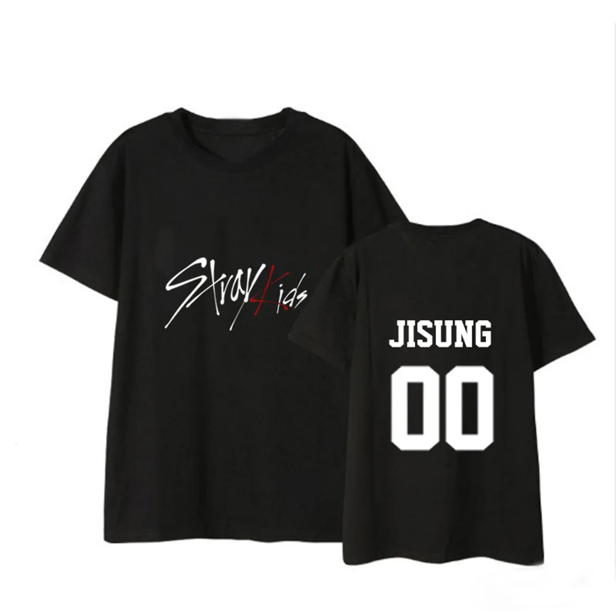K-Pop Stray Kids Bangchan Jeongin Felix Woojin Casual Short Sleeve T-Shirt K-Pop Stray Kids Bangchan Jeongin Felix Woojin Casual Short Sleeve T-Shirt
