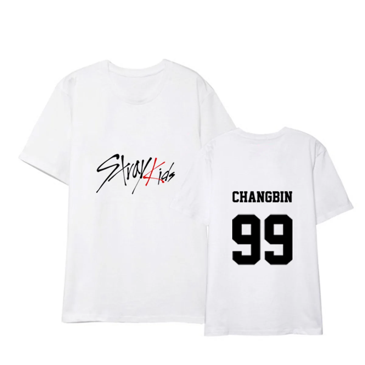 K-Pop Stray Kids Bangchan Jeongin Felix Woojin Casual Short Sleeve T-Shirt K-Pop Stray Kids Bangchan Jeongin Felix Woojin Casual Short Sleeve T-Shirt