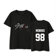 K-Pop Stray Kids Bangchan Jeongin Felix Woojin Casual Short Sleeve T-Shirt K-Pop Stray Kids Bangchan Jeongin Felix Woojin Casual Short Sleeve T-Shirt