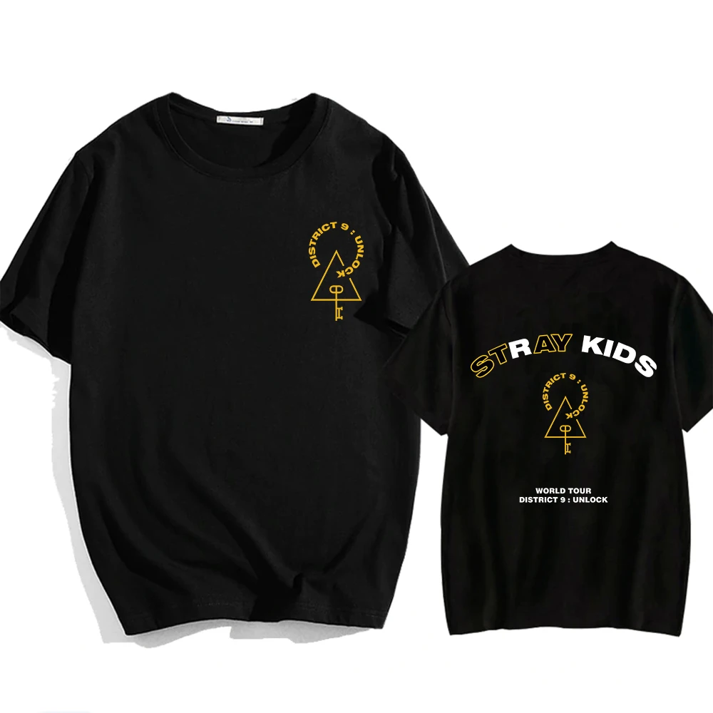 Stray Kids Shirt District 9 Unlock Concert Print Short Sleeve T-Shirt Stray Kids Shirt District 9 Unlock Concert Print Short Sleeve T-Shirt