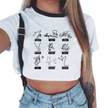 Idol Group Stray Kids Print Crop Tops For Women Idol Group Stray Kids Print Crop Tops For Women