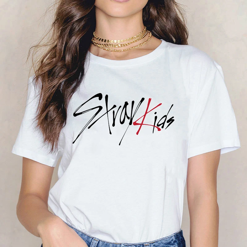 Ropa Mujer Stray Kids K-Pop Harajuku Ulzzang T-Shirts Ropa Mujer Stray Kids K-Pop Harajuku Ulzzang T-Shirts