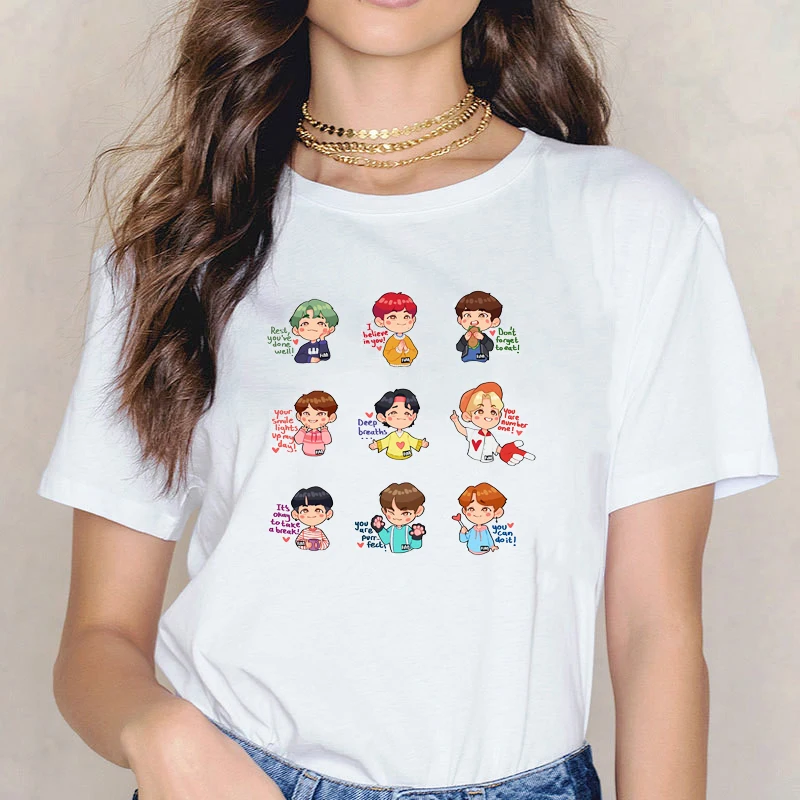 Ropa Mujer Stray Kids K-Pop Harajuku Ulzzang T-Shirts Ropa Mujer Stray Kids K-Pop Harajuku Ulzzang T-Shirts
