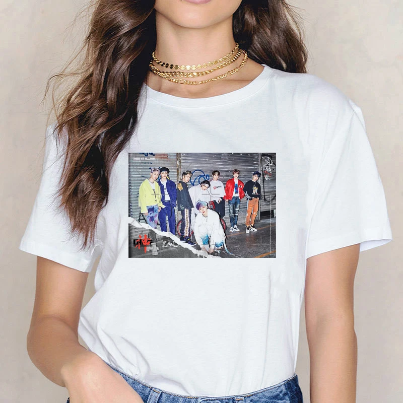 Ropa Mujer Stray Kids K-Pop Harajuku Ulzzang T-Shirts Ropa Mujer Stray Kids K-Pop Harajuku Ulzzang T-Shirts