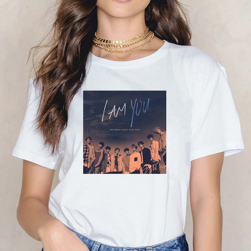 Ropa Mujer Stray Kids K-Pop Harajuku Ulzzang T-Shirts Ropa Mujer Stray Kids K-Pop Harajuku Ulzzang T-Shirts