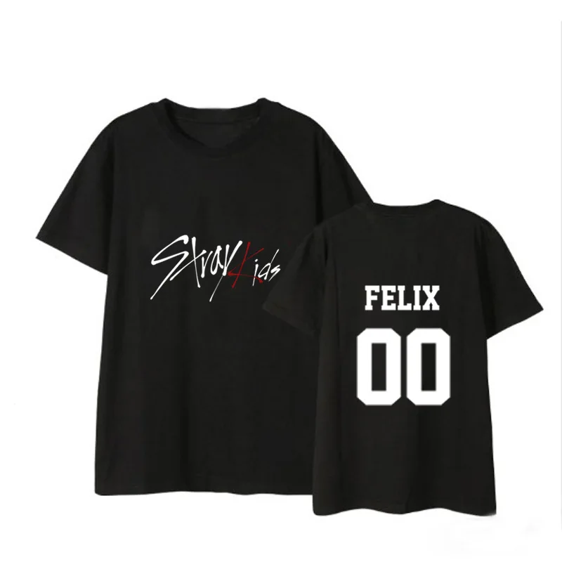 Stray Kids Black And White Short-Sleeved T-Shirt Stray Kids Black And White Short-Sleeved T-Shirt