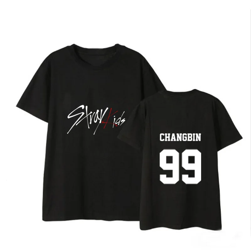 Stray Kids Black And White Short-Sleeved T-Shirt Stray Kids Black And White Short-Sleeved T-Shirt
