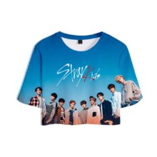 Stray Kids 3D Print High-Quality Short Sleeve Crop Tops For Women Stray Kids 3D Print High-Quality Short Sleeve Crop Tops For Women