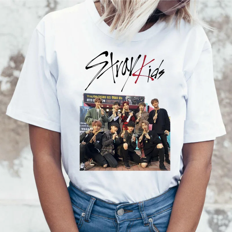 Stray Kids I Am Who Print Harajuku Ulzzang T-Shirt Stray Kids I Am Who Print Harajuku Ulzzang T-Shirt