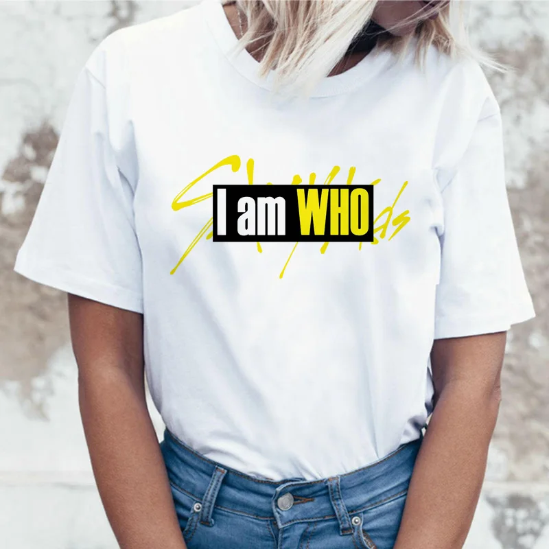 Stray Kids I Am Who Print Harajuku Ulzzang T-Shirt Stray Kids I Am Who Print Harajuku Ulzzang T-Shirt