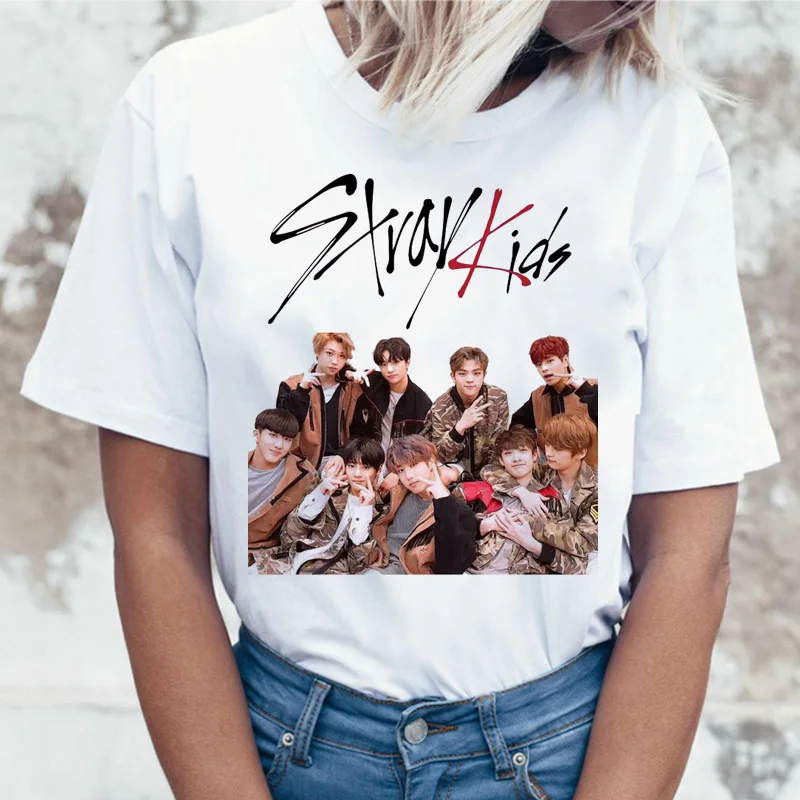 Stray Kids I Am Who Print Harajuku Ulzzang T-Shirt Stray Kids I Am Who Print Harajuku Ulzzang T-Shirt