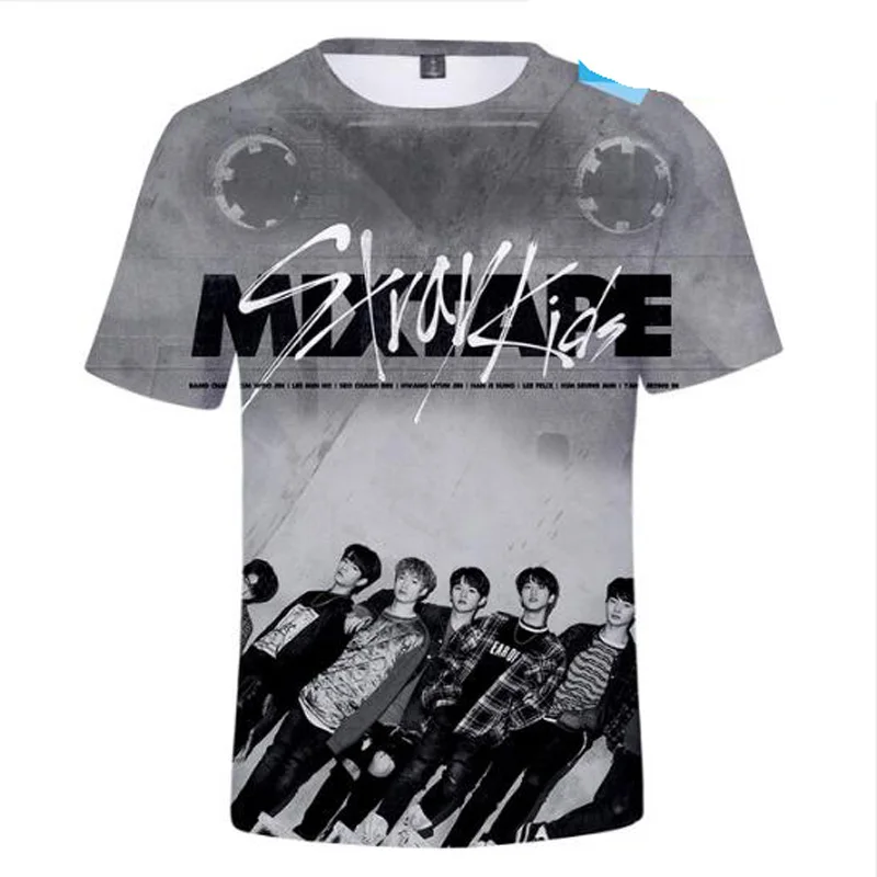 K-Pop Stray Kids Album 3D Print Minho Jisung Woojin Changbin Felix T-Shirt